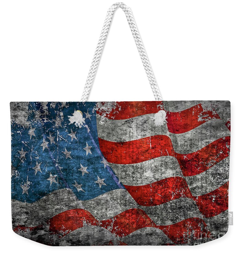 American Flag Weekender Tote Bag featuring the photograph Been Through Hell by Billy Knight