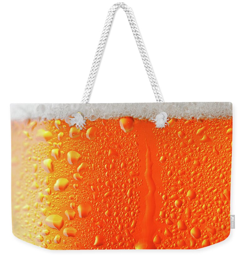 Orange Color Weekender Tote Bag featuring the photograph Beer Background by Ultramarinfoto