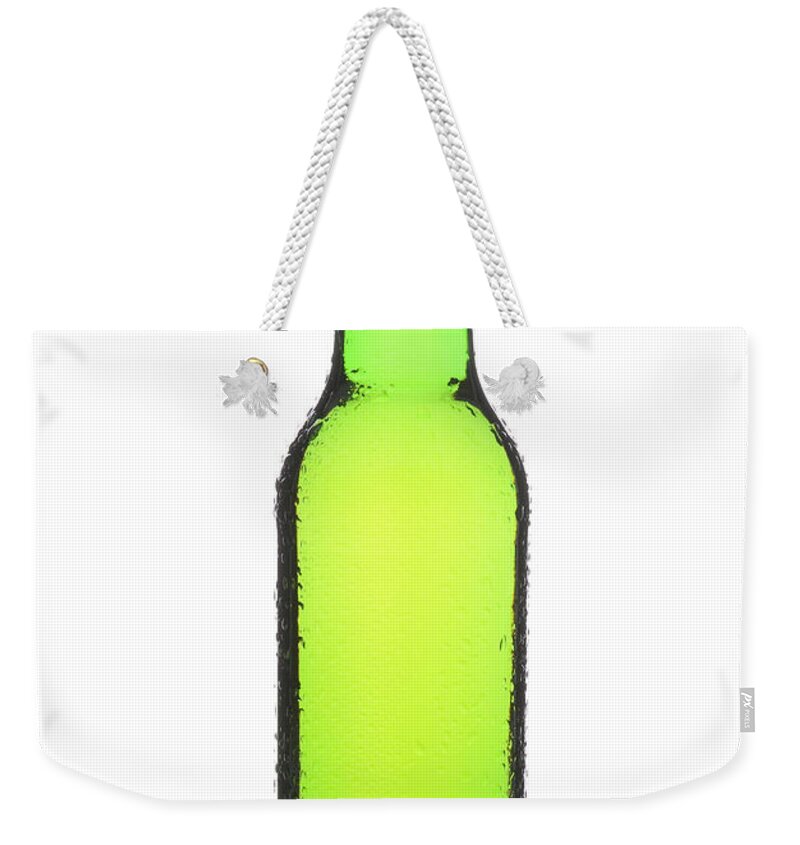 White Background Weekender Tote Bag featuring the photograph Beer Bottle by Micropic