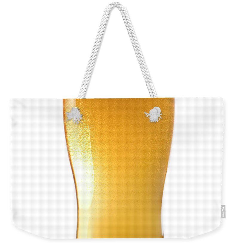 White Background Weekender Tote Bag featuring the photograph Beer Glass by Carlosalvarez