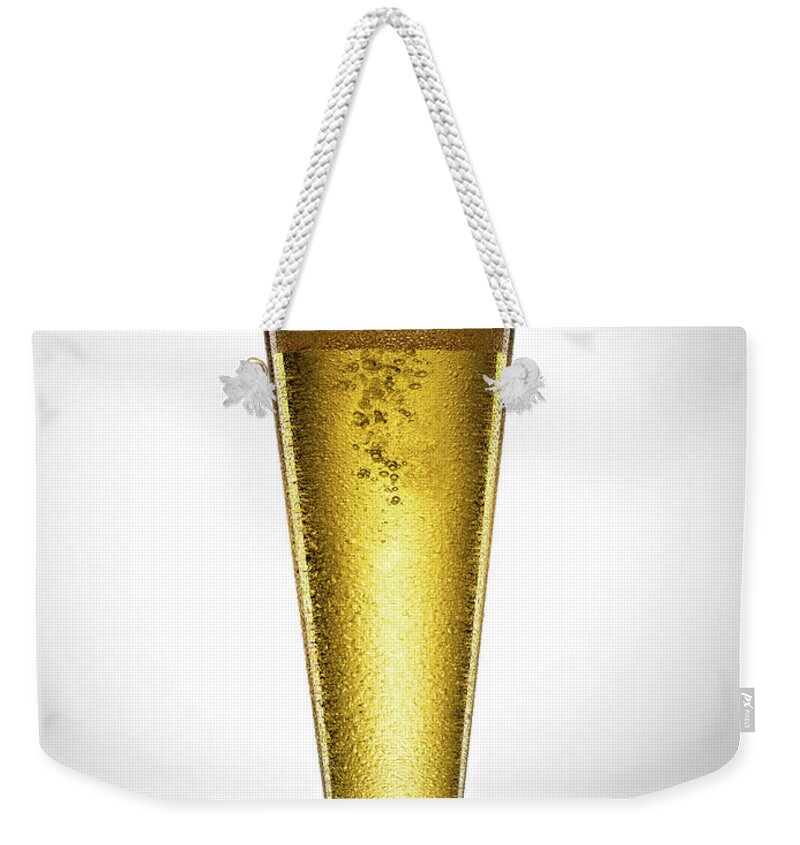 White Background Weekender Tote Bag featuring the photograph Beer On White Background by Bill Diodato