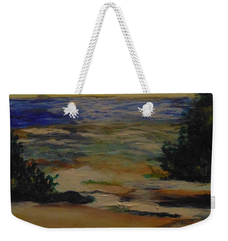 Plen Aire Weekender Tote Bag featuring the painting Before the Fog by Saundra Johnson