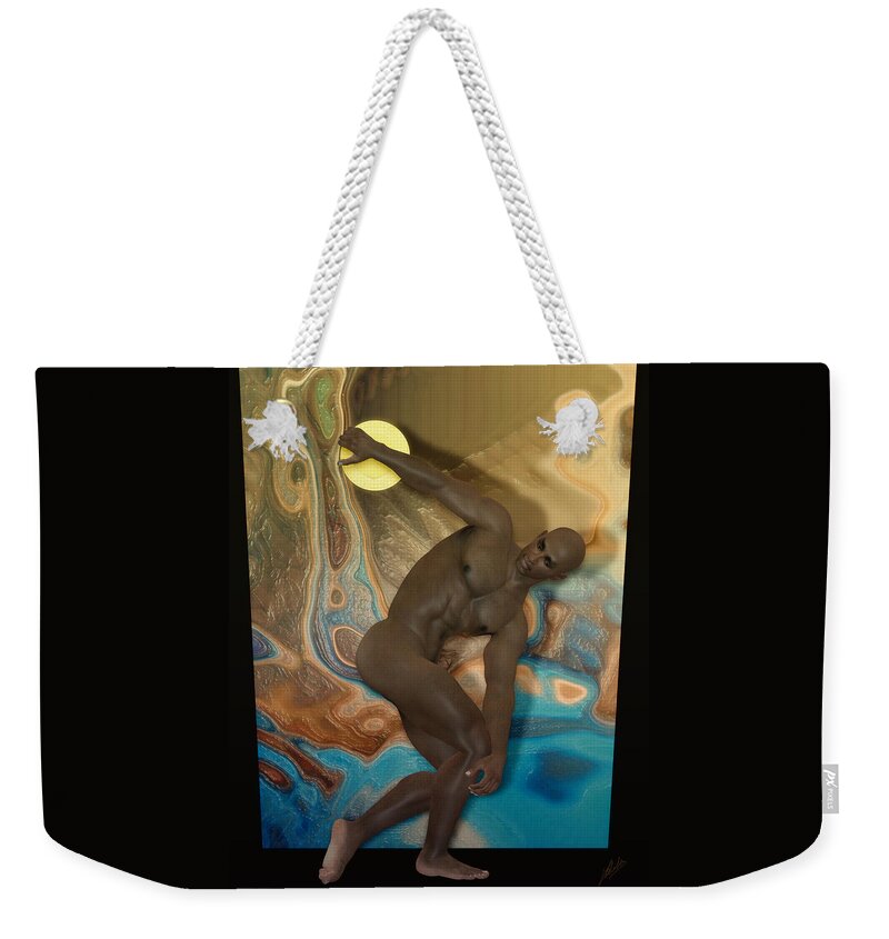 Discobolus Of Africa Weekender Tote Bag featuring the digital art Discobolus of Africa by Joaquin Abella