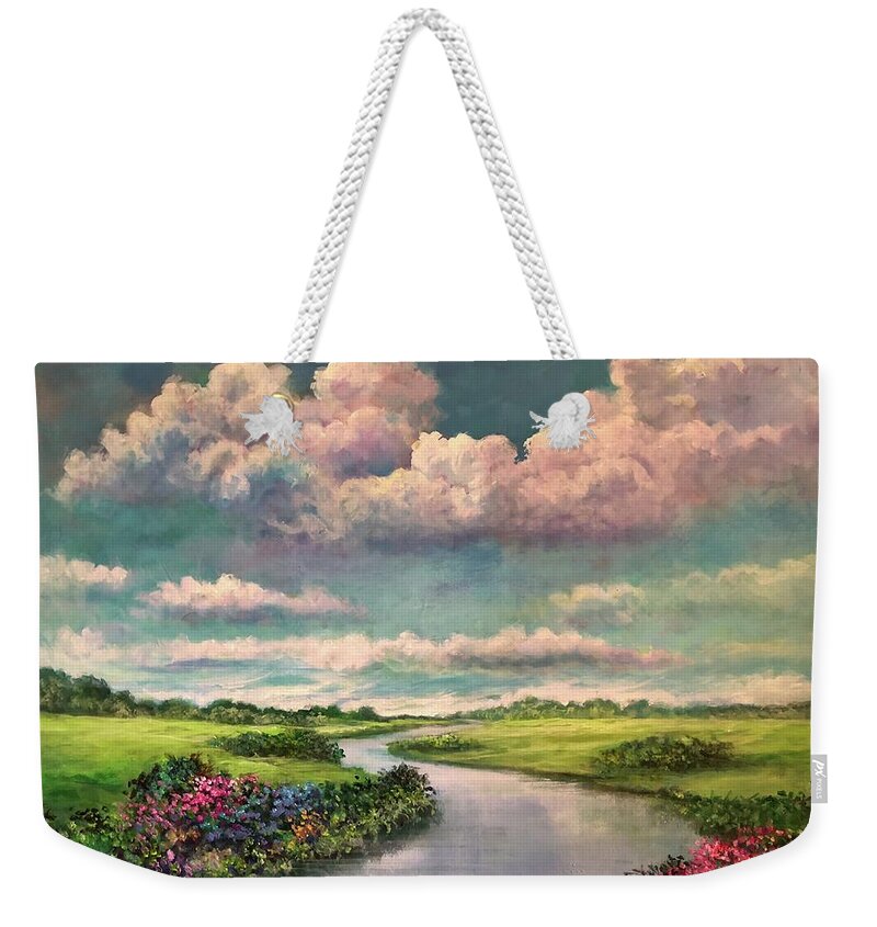 Paradise Weekender Tote Bag featuring the painting Heaven by Rand Burns