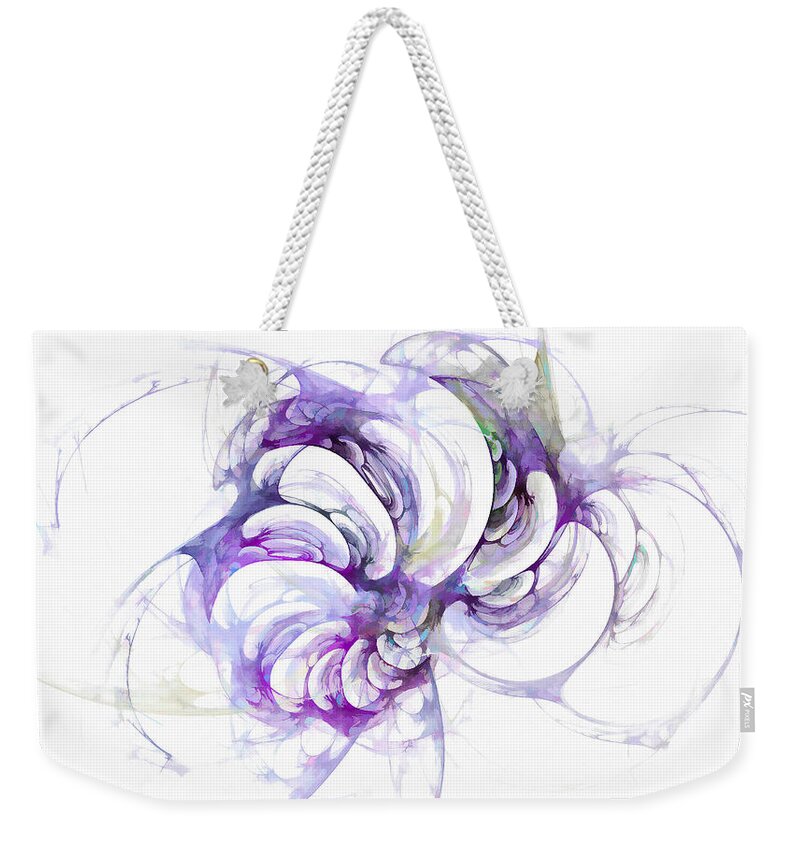 Abstraction Weekender Tote Bag featuring the digital art Beyond Abstraction Purple by Don Northup