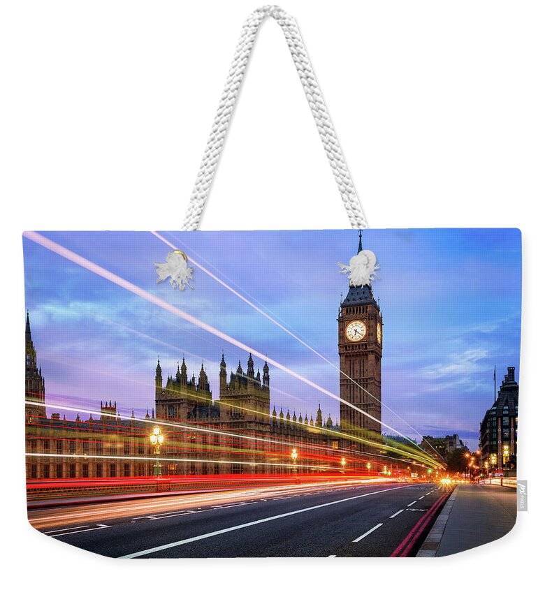 Clock Tower Weekender Tote Bag featuring the photograph Big Ben, Westminster Bridge, London by Joe Daniel Price