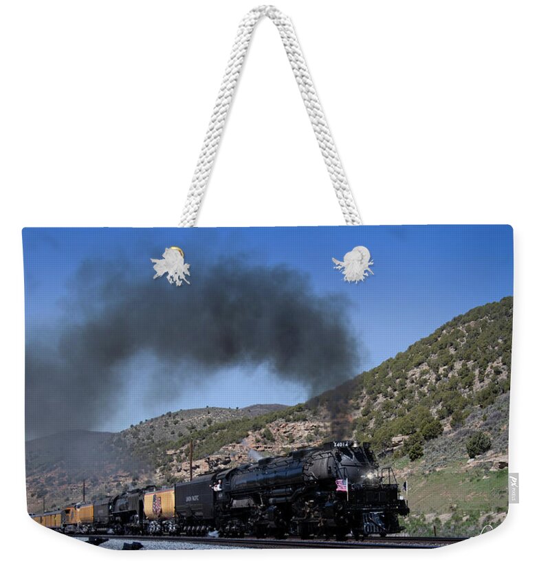 Train Weekender Tote Bag featuring the photograph Big Boy at Echo Canyon by Laura Terriere