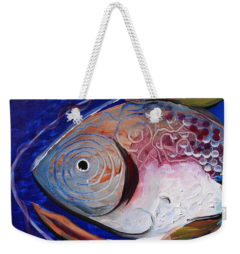 Fish Weekender Tote Bag featuring the painting Big Fish by J Vincent Scarpace