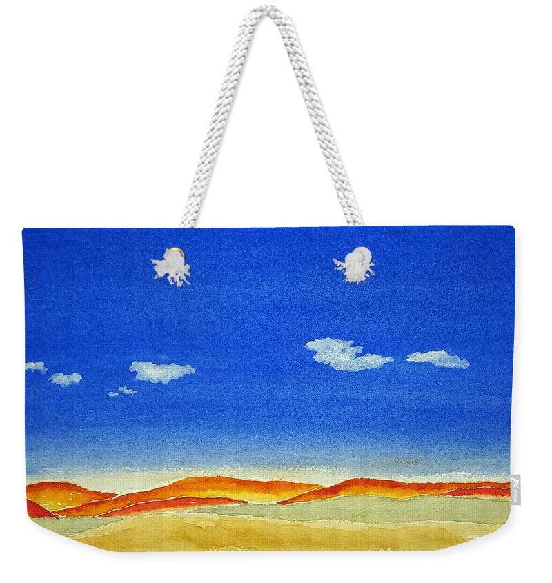 Watercolor Weekender Tote Bag featuring the painting Big Sky Lore by John Klobucher