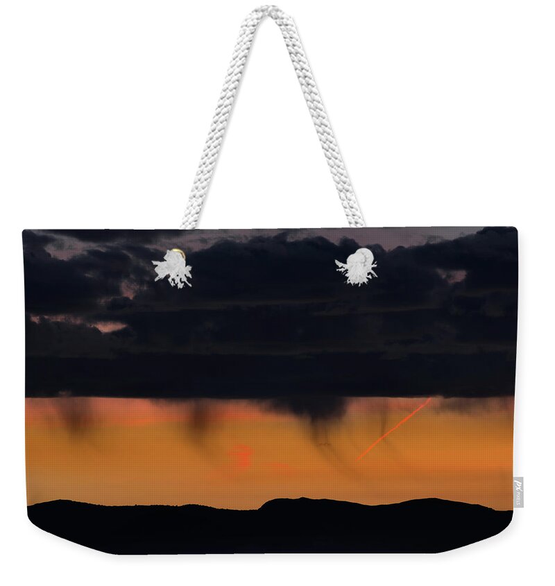 Storm Weekender Tote Bag featuring the photograph Big Tornados at sunset by Guido Montanes Castillo