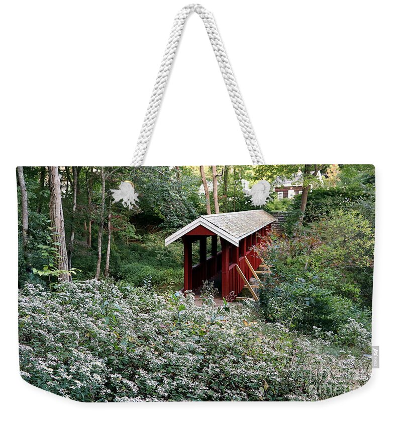 Covered Bridge Weekender Tote Bag featuring the photograph Billington St Covered Bridge 2019 by Janice Drew