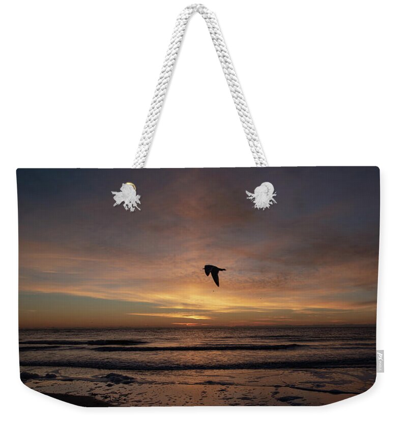 Bird Weekender Tote Bag featuring the photograph Bird's Eye View Of Hilton Head Island Sunrise No. 319 by Dennis Schmidt