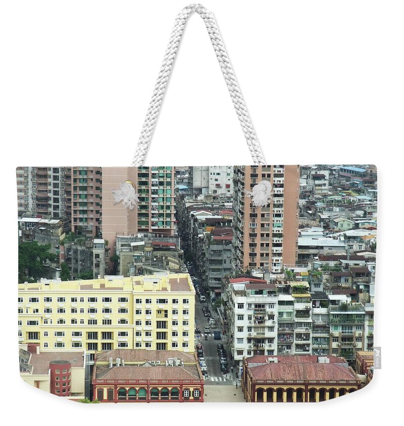 Chinese Culture Weekender Tote Bag featuring the photograph Birds Eye View Of The City Of Macau by Shinichi.imanaka