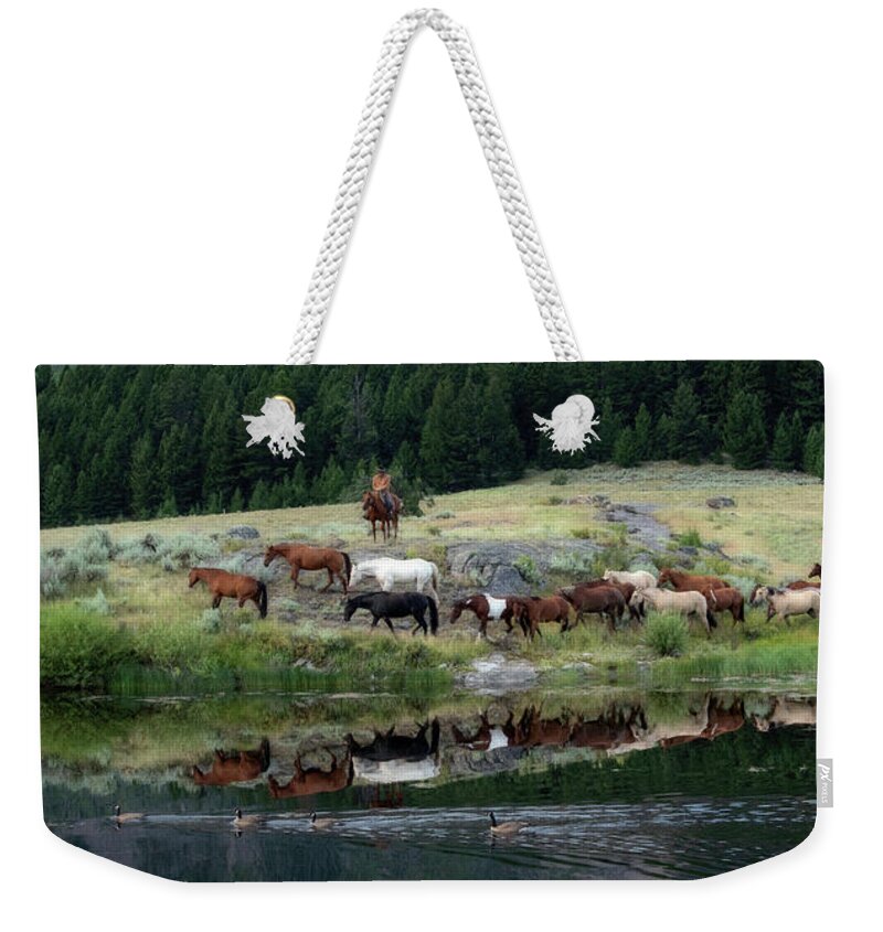 Cowboy Weekender Tote Bag featuring the photograph Birds off a Feather by Pamela Steege