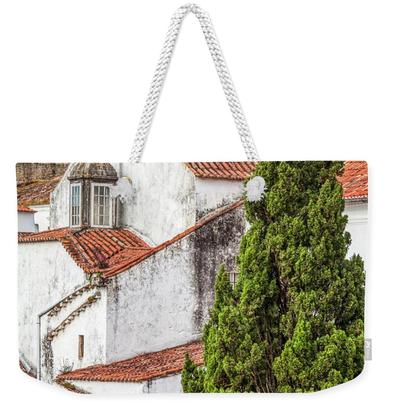 Castle Weekender Tote Bag featuring the photograph Birds Over Obidos by David Letts
