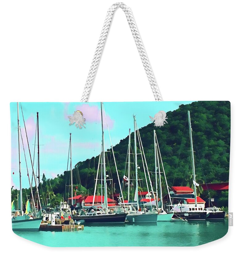 Sailboat Weekender Tote Bag featuring the photograph Bitter End by Lane Smith