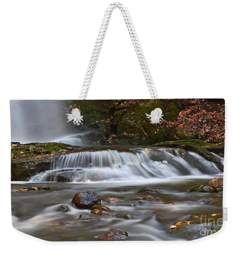 Water Fall Weekender Tote Bag featuring the photograph Bittersweet Falls by Steve Brown