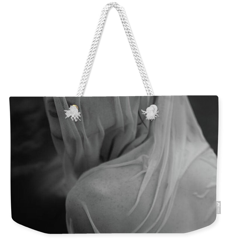 Tranquility Weekender Tote Bag featuring the photograph Black And White Portrait Of Woman In by Igor Ustynskyy