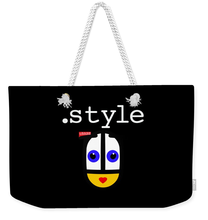 Blackstyle Url Weekender Tote Bag featuring the digital art Black Style Ubabe by Ubabe Style