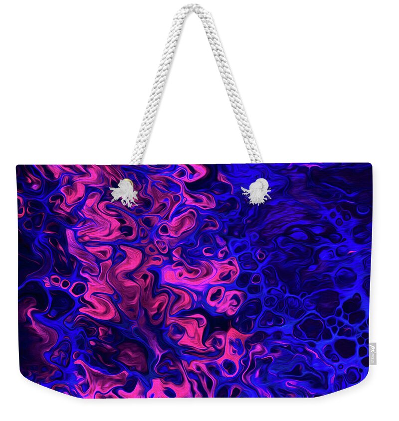 Fluid Weekender Tote Bag featuring the mixed media Blacklight by Jennifer Walsh