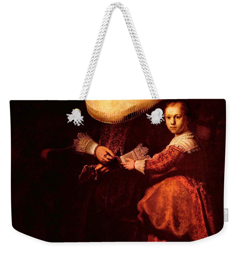 Post Modern Weekender Tote Bag featuring the digital art Blend I Rembrandt by David Bridburg