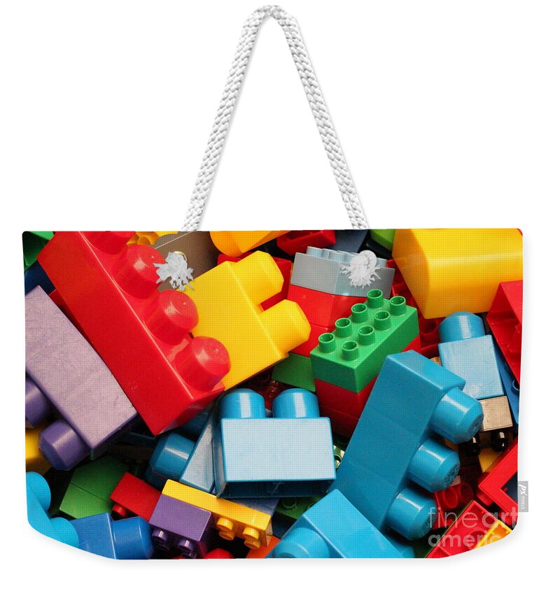 Block Shape Weekender Tote Bag featuring the photograph Blocks by Jessica Puckett