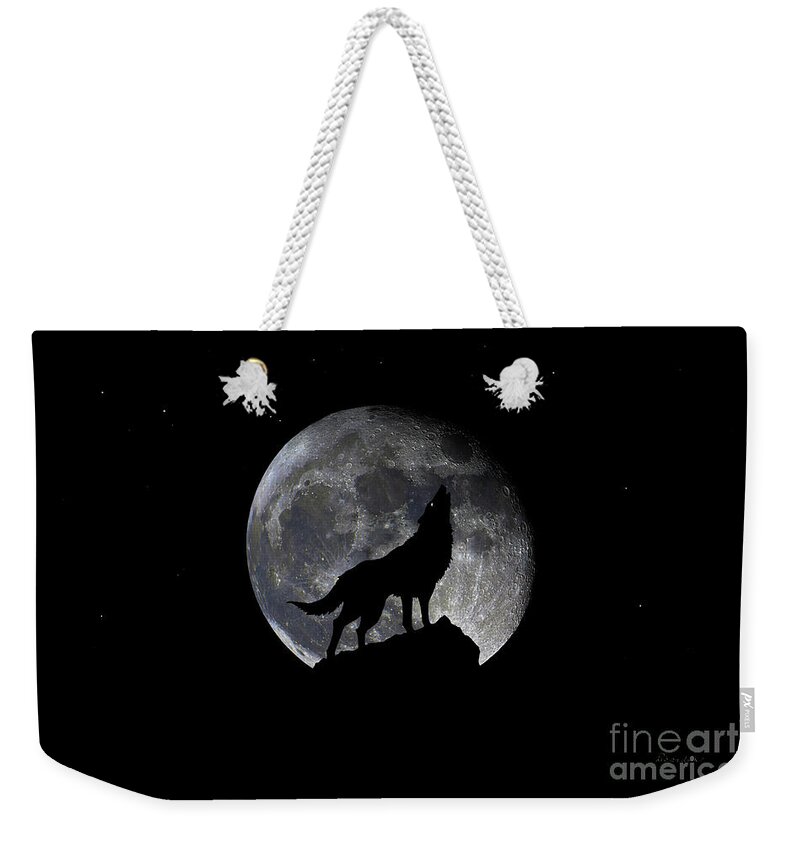 Bloodred Wolf Moon Weekender Tote Bag featuring the photograph Pre Blood Red Wolf Supermoon Eclipse 873p by Ricardos Creations