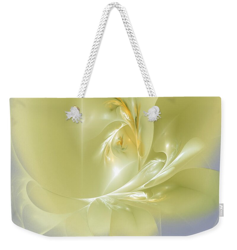 Bloom Weekender Tote Bag featuring the digital art Flowercy - Flower and Poetry by Ilia -