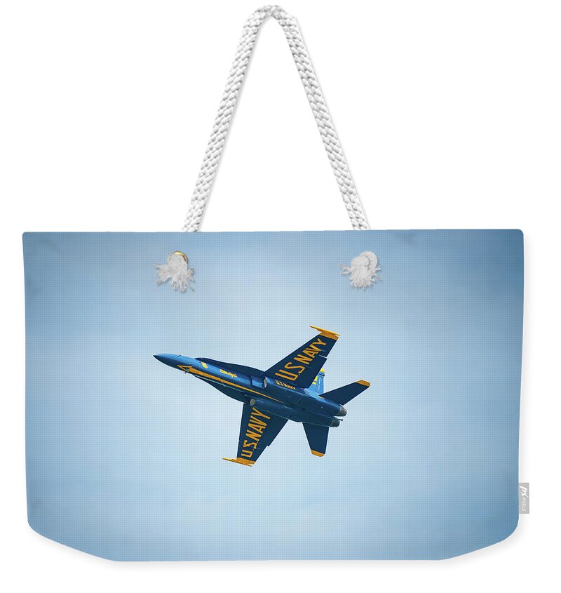 Blue Angels Weekender Tote Bag featuring the photograph Blue Angel on High by Mark Duehmig