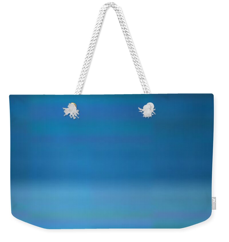 Oil Weekender Tote Bag featuring the painting Blue Angular by Matteo TOTARO
