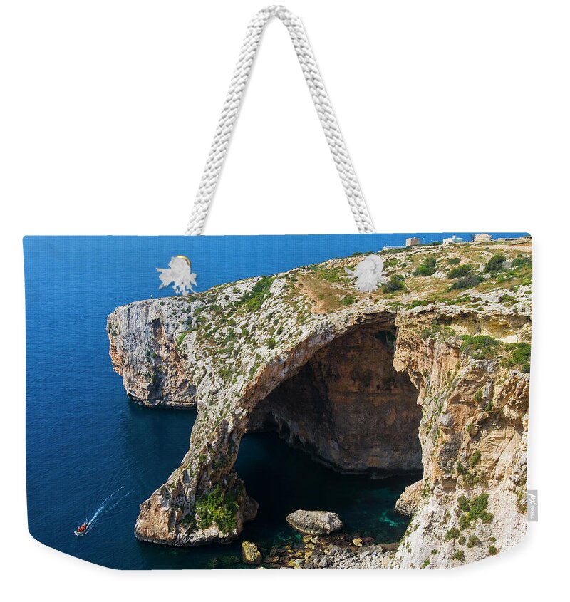 Scenics Weekender Tote Bag featuring the photograph Blue Grotto, Malta by Nico Tondini
