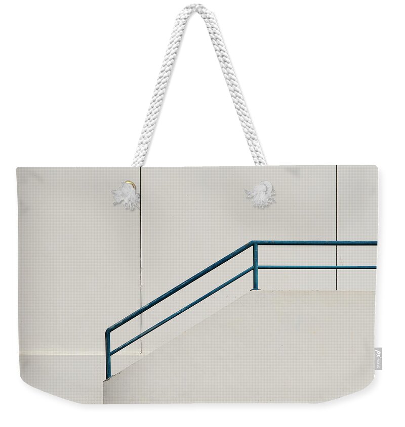 Urban Weekender Tote Bag featuring the photograph Blue Hand Rail by Stuart Allen
