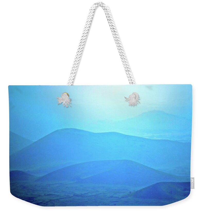 Mauna Kea Weekender Tote Bag featuring the photograph Blue hills to Mauna Kea by Lehua Pekelo-Stearns