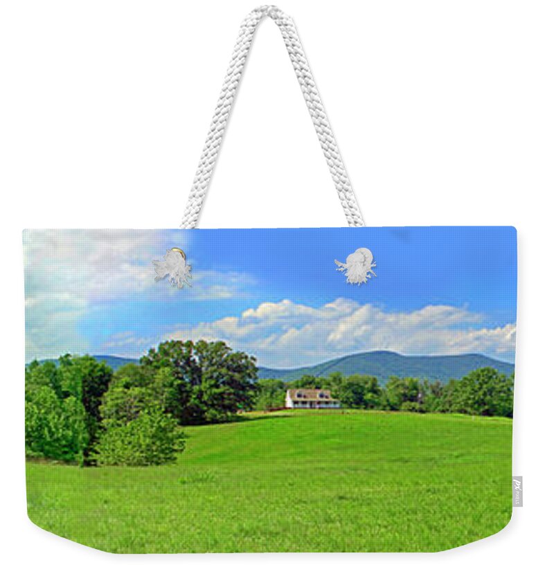 Blue Ridge Mountains Weekender Tote Bag featuring the photograph Blue Ridge Country Home by The James Roney Collection
