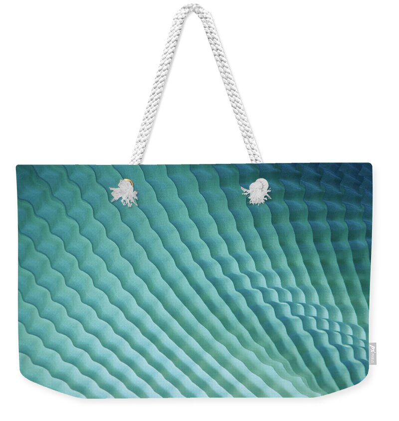 Shadow Weekender Tote Bag featuring the photograph Blue Shadows And Waves Abstract by Jcarroll-images