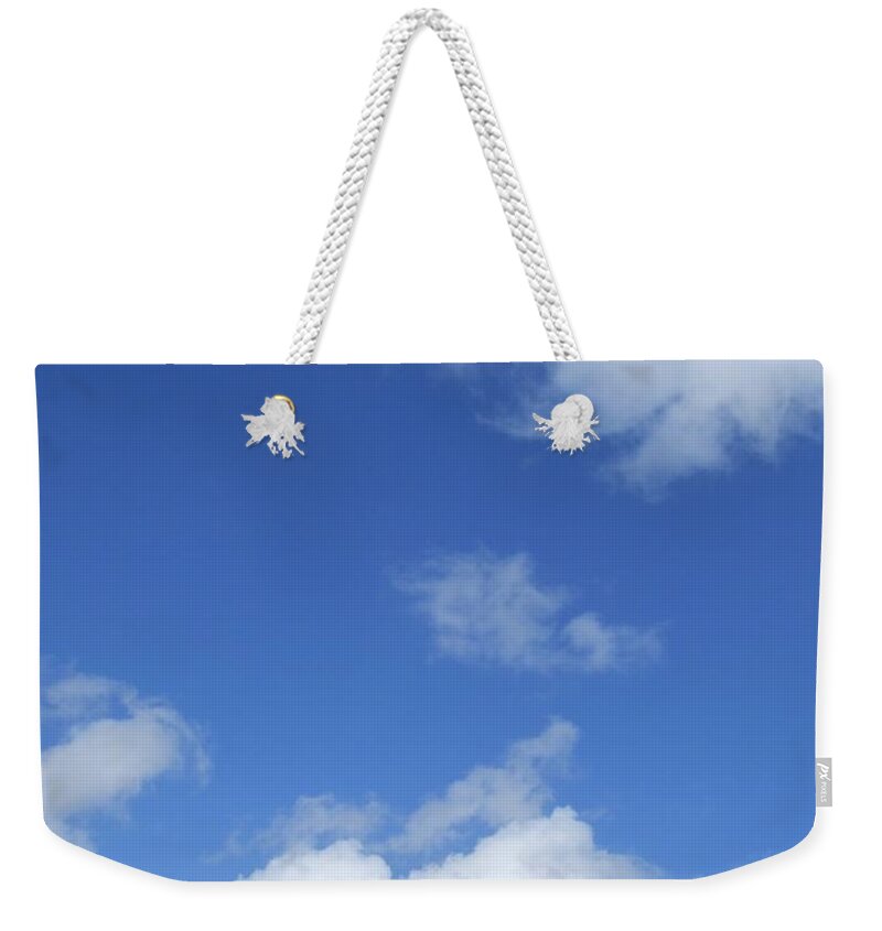 Weather Weekender Tote Bag featuring the photograph Blue Sky With Clouds And Copy Space by Atwag