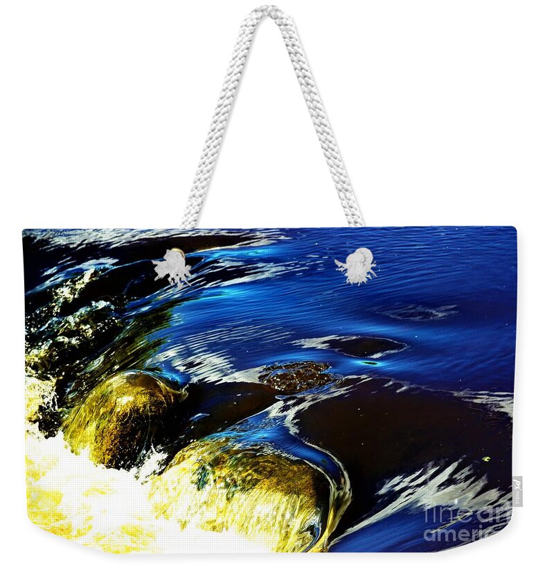 Waterfalls Weekender Tote Bag featuring the photograph Blue to Gold by Merle Grenz