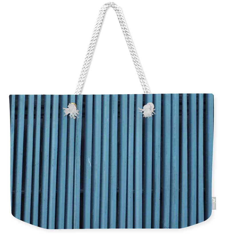 Blue Weekender Tote Bag featuring the photograph Blue Verticals by Glory Ann Penington