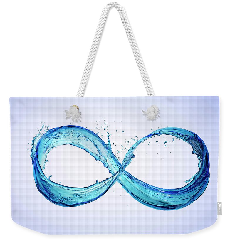 Motion Weekender Tote Bag featuring the photograph Blue Water Infinity by Biwa Studio