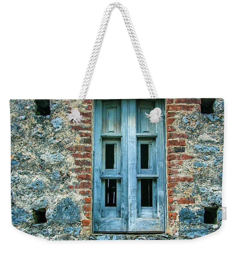 Window Weekender Tote Bag featuring the photograph Blue Window by Leslie Struxness