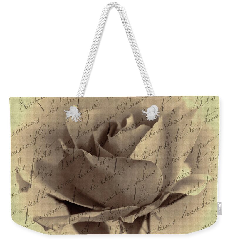 Rose Weekender Tote Bag featuring the photograph Blushing Rose by Cathy Kovarik