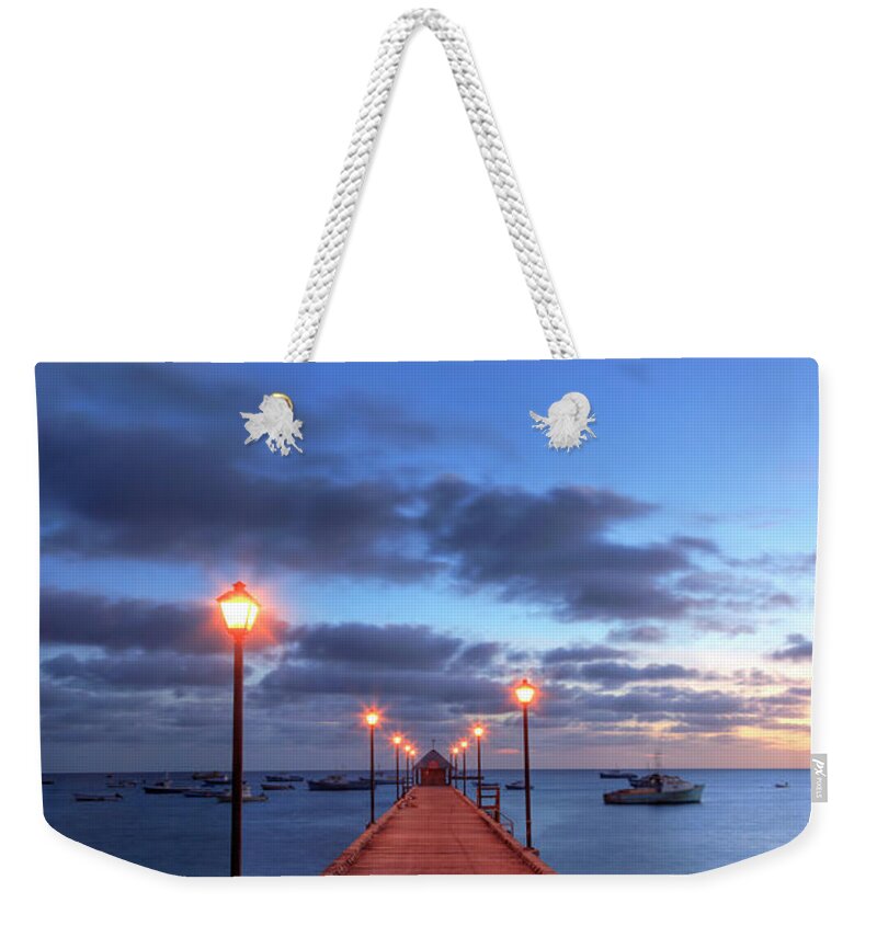 Tranquility Weekender Tote Bag featuring the photograph Boat Jetty, Oistins, Barbados by Michele Falzone