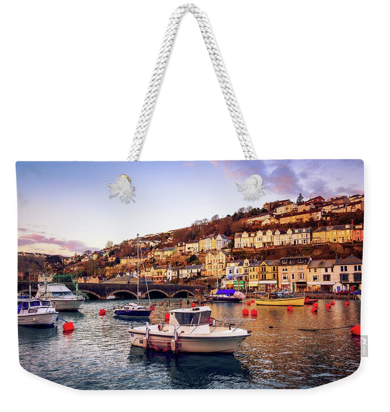 Scenics Weekender Tote Bag featuring the photograph Boats At Looe, Cornwall, England by Joe Daniel Price