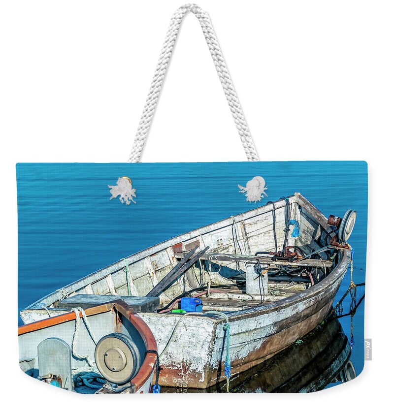 Peggy's Cove Weekender Tote Bag featuring the photograph Boats in the Water by Ken Morris