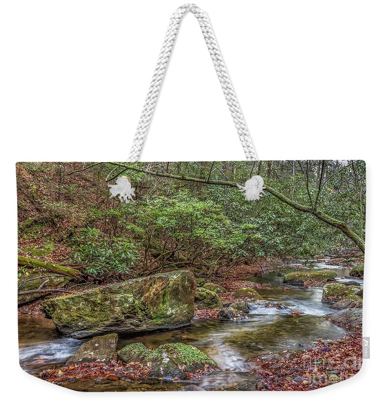 Boggs-creek Weekender Tote Bag featuring the photograph Boggs Creek by Bernd Laeschke
