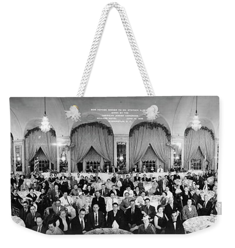Photography Weekender Tote Bag featuring the photograph Bon Voyage Dinner To Dr. Stephen A by Fred Schutz Collection