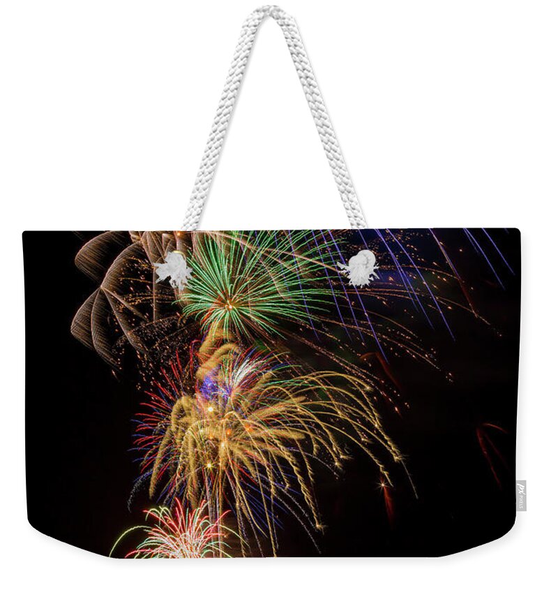 Fireworks Weekender Tote Bag featuring the photograph Boom by Fred J Lord