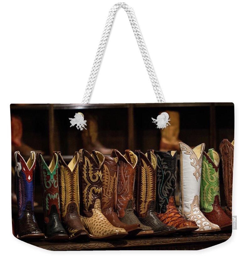 Cowboy Boots Weekender Tote Bag featuring the photograph Boots by KC Hulsman