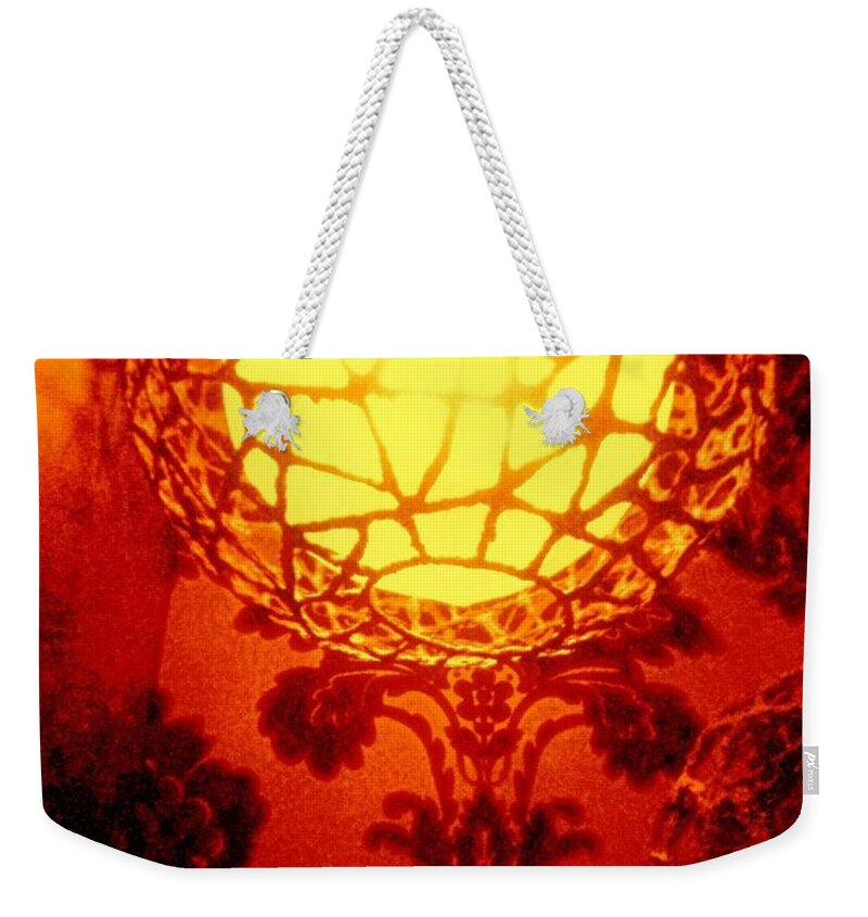 Light Fixture Weekender Tote Bag featuring the photograph Bordello Night Lights by VIVA Anderson