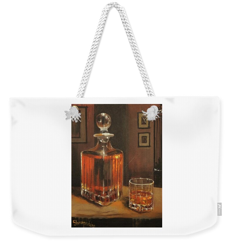 Bourbon Weekender Tote Bag featuring the painting Bourbon Break by Tom Shropshire